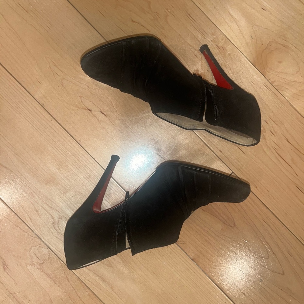 Louboutin black Stiletto Ankle Boots 37